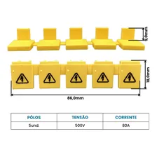 Kit 5 Isolador Para Barramento Pente Isolador Barra Pente Amarelo - 5un Foto mini  2