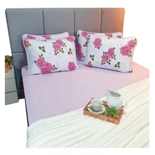 Kit 5 Jogos Lençol Em Malha Com Elástico Casal 3 Pcs Malha Cor Sortidos Desenho Do Tecido Estampados Foto mini 3