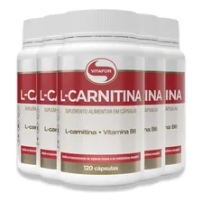 Kit 5 L-Carnitina + B6 Vitafor 120 Cápsulas Sabor Sem Sabor Foto mini 2