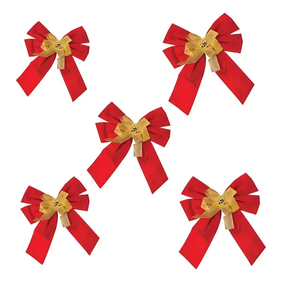 Kit 5 Laços Para Árvore De Natal Enfeite Árvore Grande Foto 1