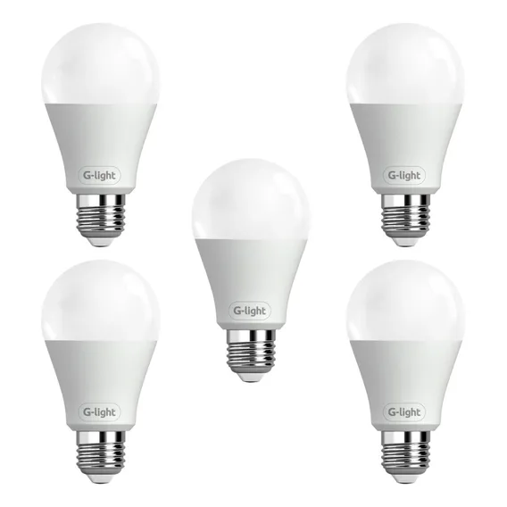 Kit 5 Lâmpada Led Bulbo 12w A60 6500k Branco Frio Bivolt E27 Foto 1