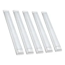 Kit 5 Lâmpada Led Tubular 60cm Slim Branco Frio 20w = 40w Luz Branco-frio 127/220v Foto mini 1