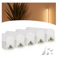 Kit 5 Led Tubular T5 30cm 6w C/ Calha Acoplada Branco Quente 110v/220v Foto mini 1