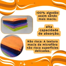 Kit 5 Limpa Chão Flanelas Microfibra Pano 60x40 Multiuso Pan Cor Colorido Foto mini 3