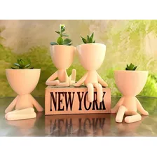 Kit 5 Lindos Vasos Decorativo Suculentas Planta Bbb Criativo Cor Branco Foto mini  3