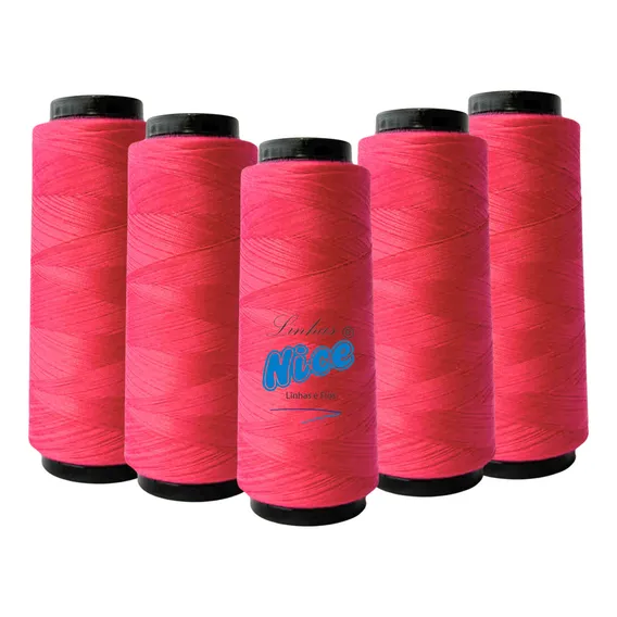 Kit 5 Linhas Reta - 2 Mil Jardas - Maquina Costura Reta Cor Pink Foto 1