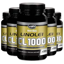 Kit 5 Linolei Cl 1000 Óleo De Cártamo Unilife 120 Cáps Sabor Sem sabor Foto mini 1