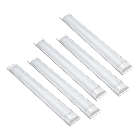 Kit 5 Lâmpada Luminaria Led Tubular 120cm 6000k 40w Completa Luz Branco-frio 110v/220v (bivolt) Foto 1