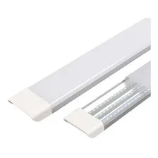 Kit 5 Luminária Led Tubular 120cm 6000k Slim Completa 60w Estrutura Branco 110v/220v (bivolt) Foto mini 1