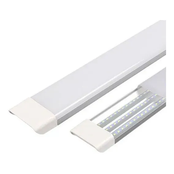 Kit 5 Luminária Led Tubular 120cm 6000k Slim Completa 60w Estrutura Branco 110v/220v (bivolt) Foto 1