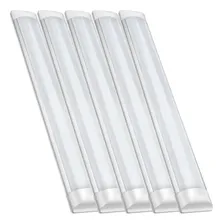 Kit 5 Luminária Led Tubular Slim 36w 40w 120cm Branco Frio Foto mini 1