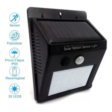 Kit 5 Luminaria Solar Luz Led Com Sensor Presença Automático Estrutura Preto Foto mini  2