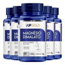 Kit 5 Magnésio Dimalato 120 Cáps 500mg Máxima Concentração Sabor Sem Sabor Foto  mini 1