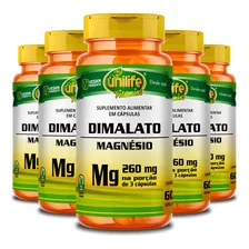 Kit 5 Magnésio Dimalato 60 Cápsulas Unilife Sabor Neutro Foto mini 3