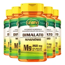 Kit 5 Magnésio Dimalato Puro 60 Cápsulas Sabor Não Aplica Foto  mini 1