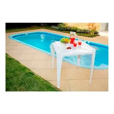 Kit 5 Mesas Fixas Quadrada 70x70 Branco Plástico Resistente Foto mini 2
