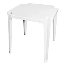 Kit 5 Mesas Fixas Quadrada 70x70 Branco Plástico Resistente Foto mini 3