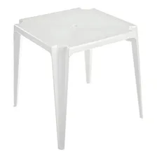 Kit 5 Mesas Fixas Quadrada 70x70 Branco Plástico Resistente Foto mini 4