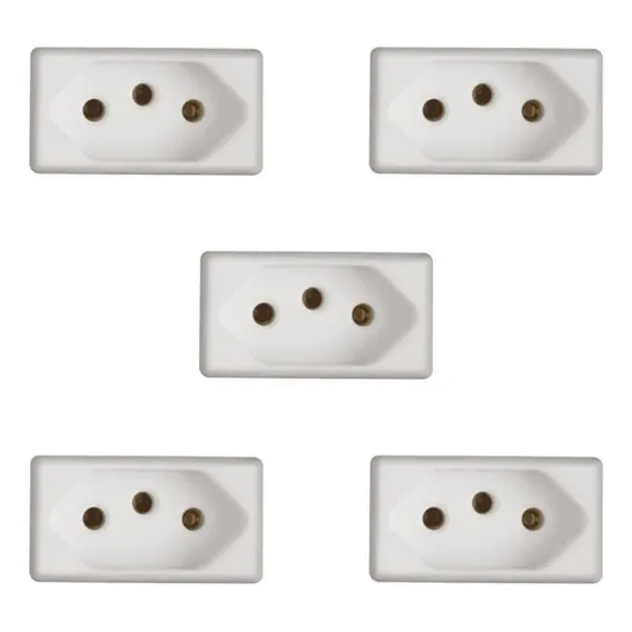 Kit 5 Modulo Tomada 20a 250v Branco Liz Tramontina 57115/032 Foto 1