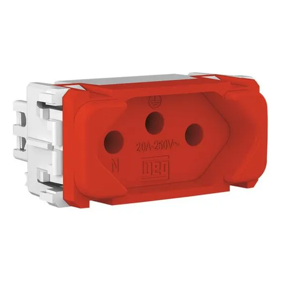 Kit 5 Modulos De Tomada 20a 250v Vermelho Compose Weg Foto 1