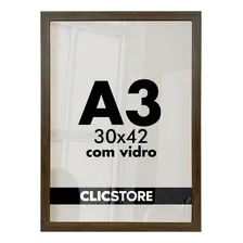 Kit 5 Molduras A3 Para Quadro Foto Poster Com Vidro 30x42 Cor Tabaco Foto mini 1