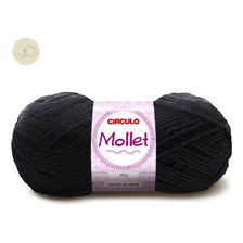 Kit 5 Novelo Lã Círculo Fio Mollet 100g 200m - Preto Foto mini  2