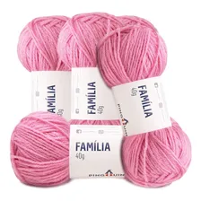 Kit 5 Novelos Pingouin Círculo Família 40g 106m Crochê Tricô Cor 0377 Rosa Sonho Foto  mini 1