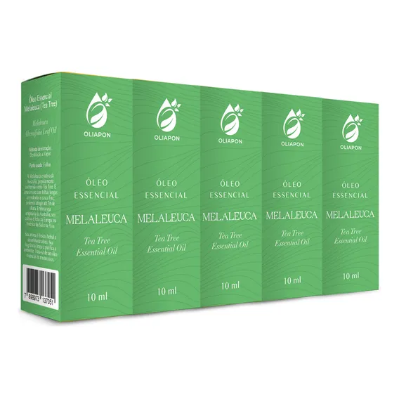 Kit 5 Óleo Essencial Melaleuca Tea Tree 10ml Puro Oliapon Foto 1