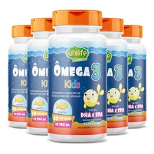 Kit 5 Ômega 3 Kids 500mg Unilife 60 Cápsulas Sabor Natural Foto  mini 1