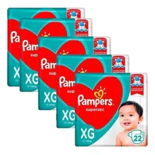 Kit 5 Pacotes Fraldas Pampers Descartável Infantil Atacado Tamanho Extra grande (XG) Foto mini 1