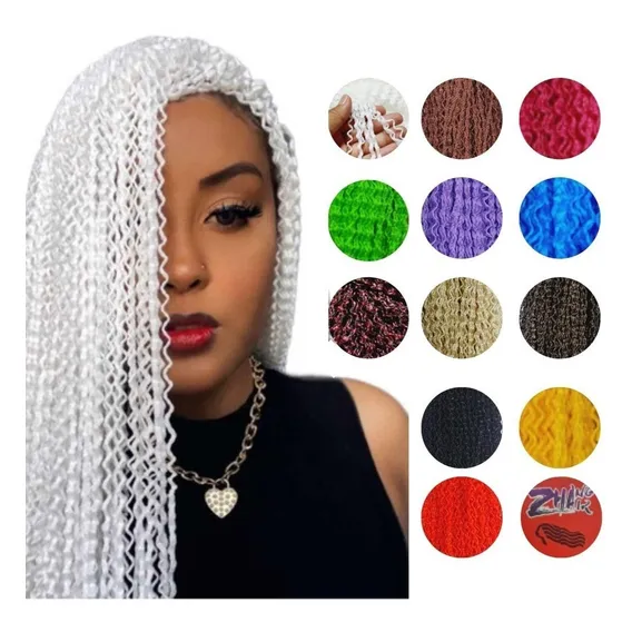 Kit 5 Pacotes Trança Rastafari Miojinho Microzizi 80 Gramas Cor Branco 80g - F600 Foto 1