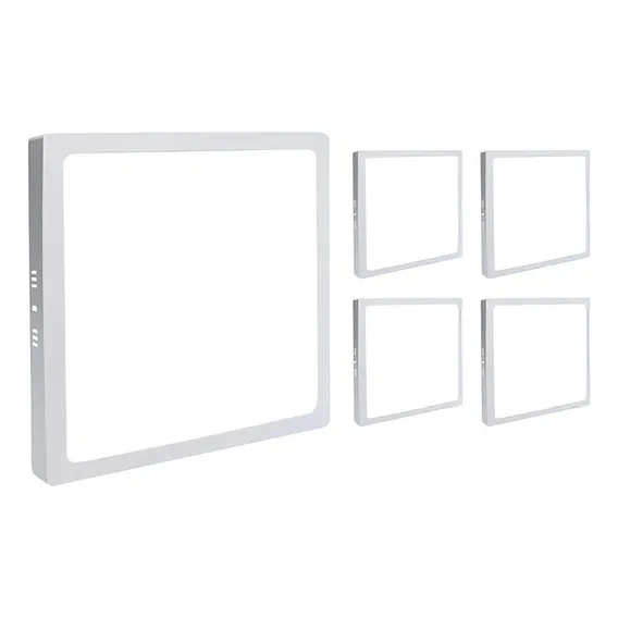 Kit 5 Painel Plafon 25w Led Quadrado Sobrepor Branco Frio Foto 1