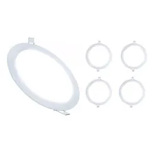 Kit 5 Painel Plafon Branco Frio 25w Led Redondo Embutir Teto Foto  mini 1