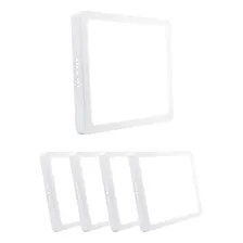 Kit 5 Painel Plafon De Led 18w Sobrepor Quadrado + Reator 110v/220v Foto mini 1