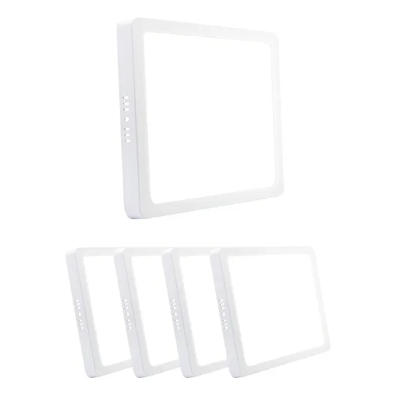Kit 5 Painel Plafon De Led 18w Sobrepor Quadrado + Reator 110v/220v Foto 1