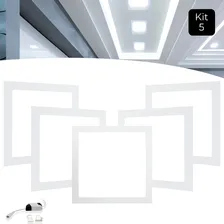 Kit 5 Painel Plafon Led 18w Embutir Quadrado Luminária Frio Cor Branco frio Foto  mini 1