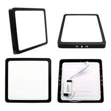 Kit 5 Painel Plafon Led 18w Sobrepor Quadrado Preto Bivolt Frio Foto mini  2