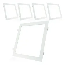 Kit 5 Painel Plafon Led 24w 25w Quadrado Embutir Branco Frio Foto  mini 1