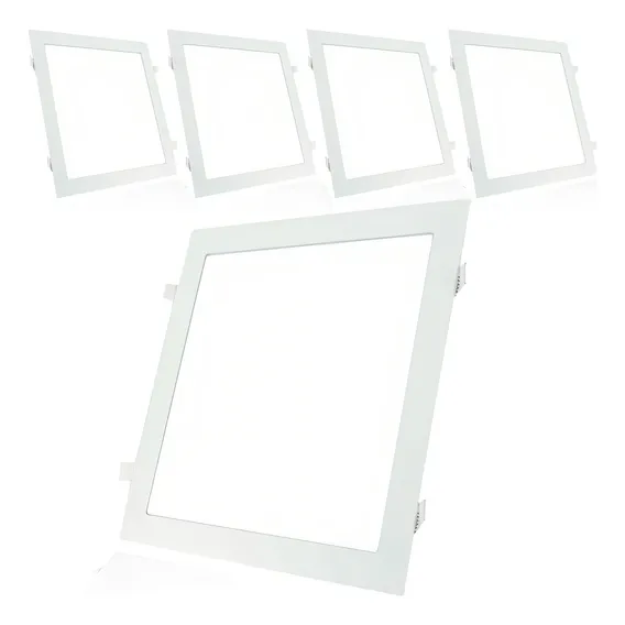 Kit 5 Painel Plafon Led 24w 25w Quadrado Embutir Branco Frio Foto 1