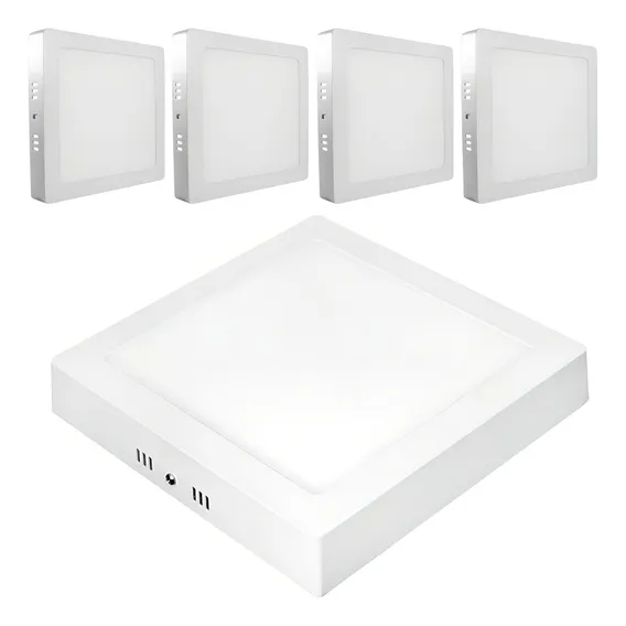 Kit 5 Painel Plafon Led 24w 25w Quadrado Sobrepor 30x30 Frio Foto 1