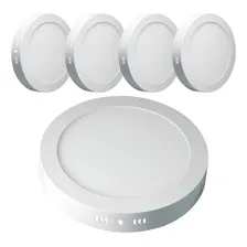 Kit 5 Painel Plafon Led 24w 25w Redondo Sobrepor Branco Frio Foto mini 1