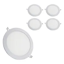 Kit 5 Painel Plafon Led 24w Redondo Embutir Branco Frio Foto mini 1