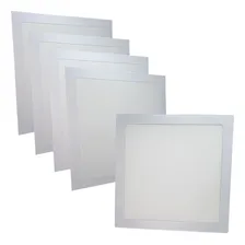 Kit 5 Painel Plafon Luminária Led 24w Frio Embutir Quadrado Foto mini 1