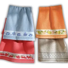 Kit 5 Panos Prato Limpeza Tecido Jacquard Atoalhado Grosso Foto mini  3