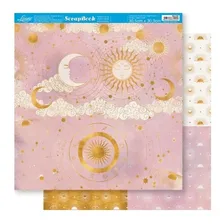 Kit 5 Papel Scrapbook Dupla Face Sol E Lua Sd-1197 Litoarte Cor Decorado Foto mini 1