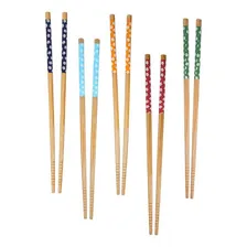 Kit 5 Pares Hashi De Madeira Personalizado P/ Sushi Sashimi Foto  mini 1