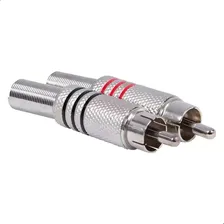 Kit 5 Pares Plug Conector Rca Macho Blindado Metal 10 Peças Cor Prateado Foto mini  2