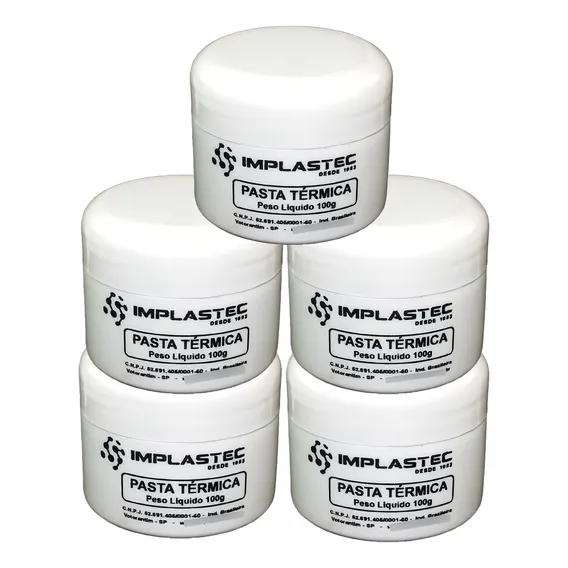 Kit 5 Pasta Térmica Implastec Pote 100g Dissipador Cpu Processador Pc Notebook Bga Foto 1