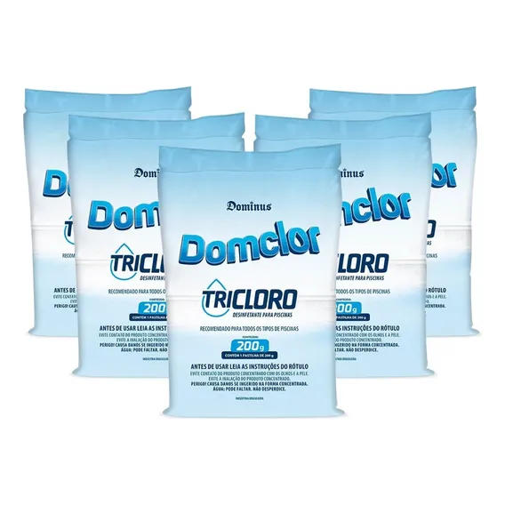 Kit 5 Pastilha Tablete Cloro Piscina Tricloro 200gr Foto 1