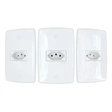 Kit 5 P莽s 10a C/placa 4x2 Branca M贸dulo Branco Blux Finesse Foto mini 1